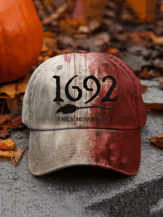 Bloodstained Halloween 1692 They Missed One Printed Hat