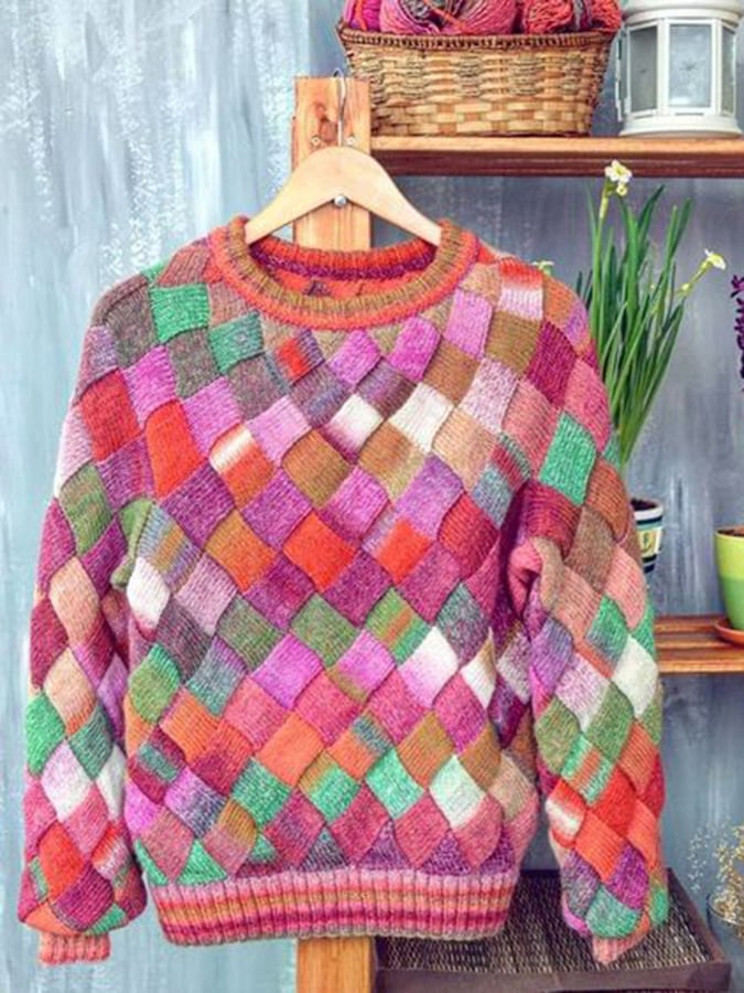 Stylish Woven Knitted Printed Sweater