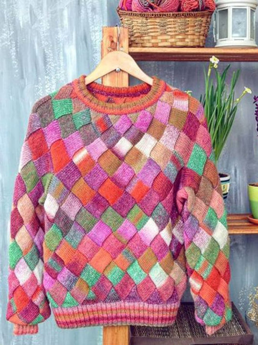 Stylish Woven Knitted Printed Sweater