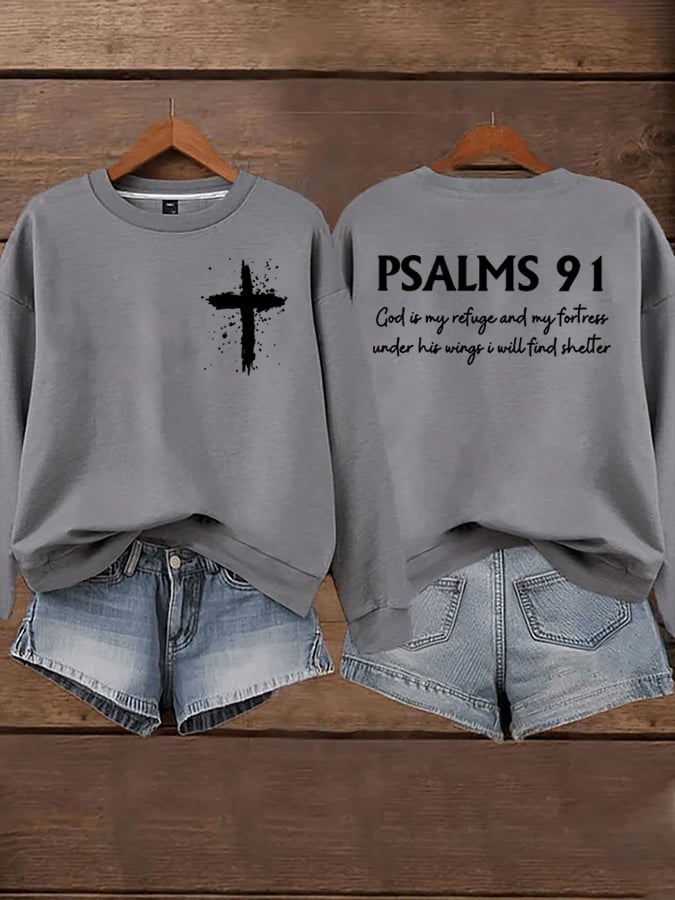 Women's God Is My Refuge And My Fortress Under His Wings I Will Find Shelter Sweatshirts