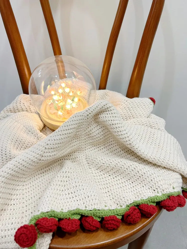 🌸DIY handmade rose blanket