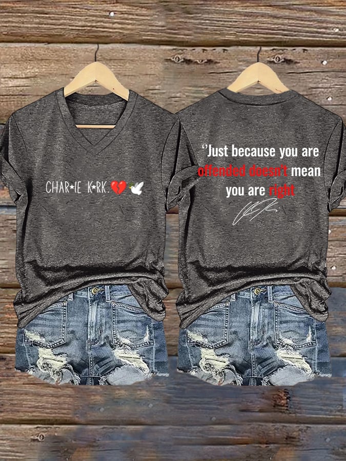 Women's Hot Spot Print V Neck T-shirt