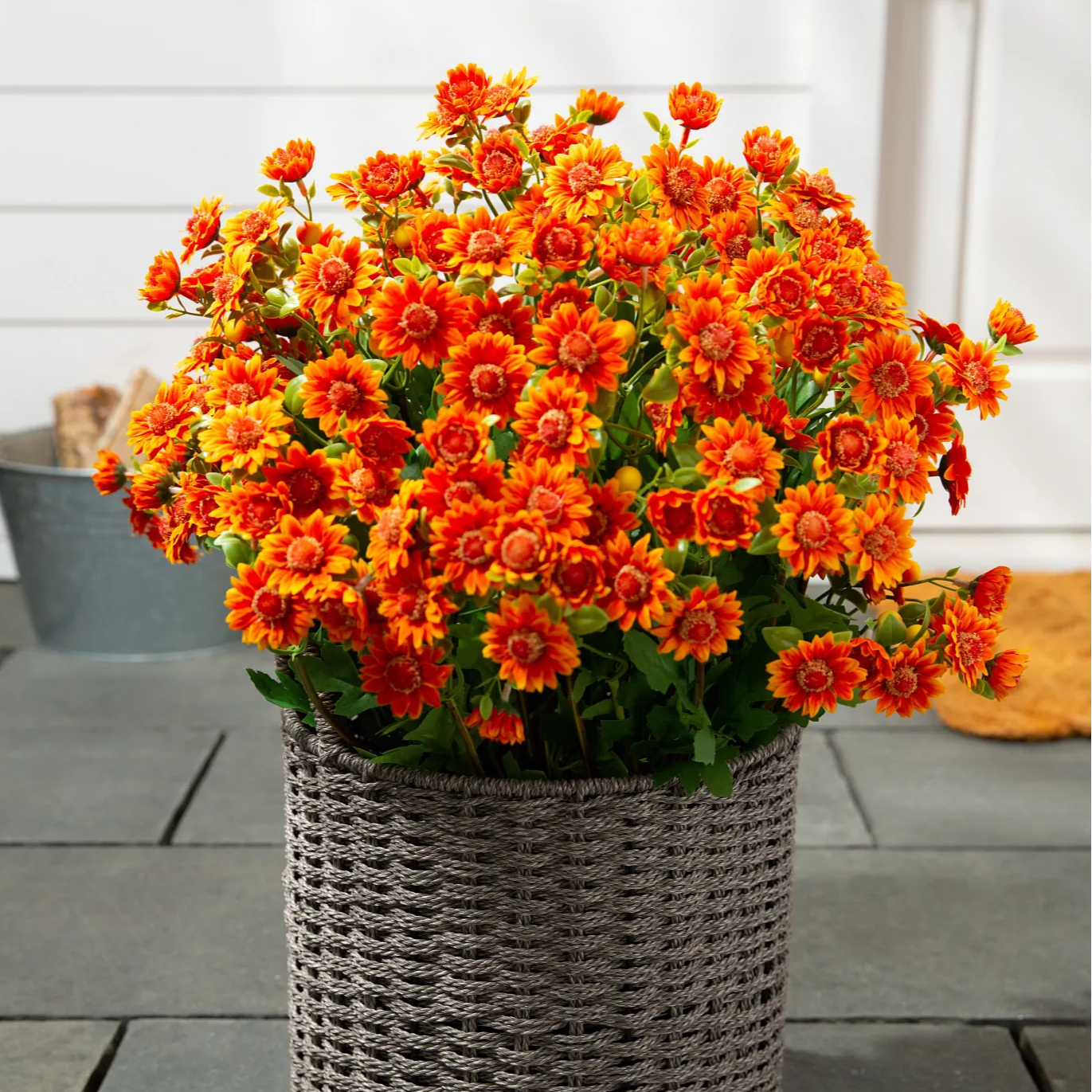 💥Last Day Each Only $2.99- Artificial Outdoor Sunset Mums Flowers - UV resistant, Waterproof, Windproof
