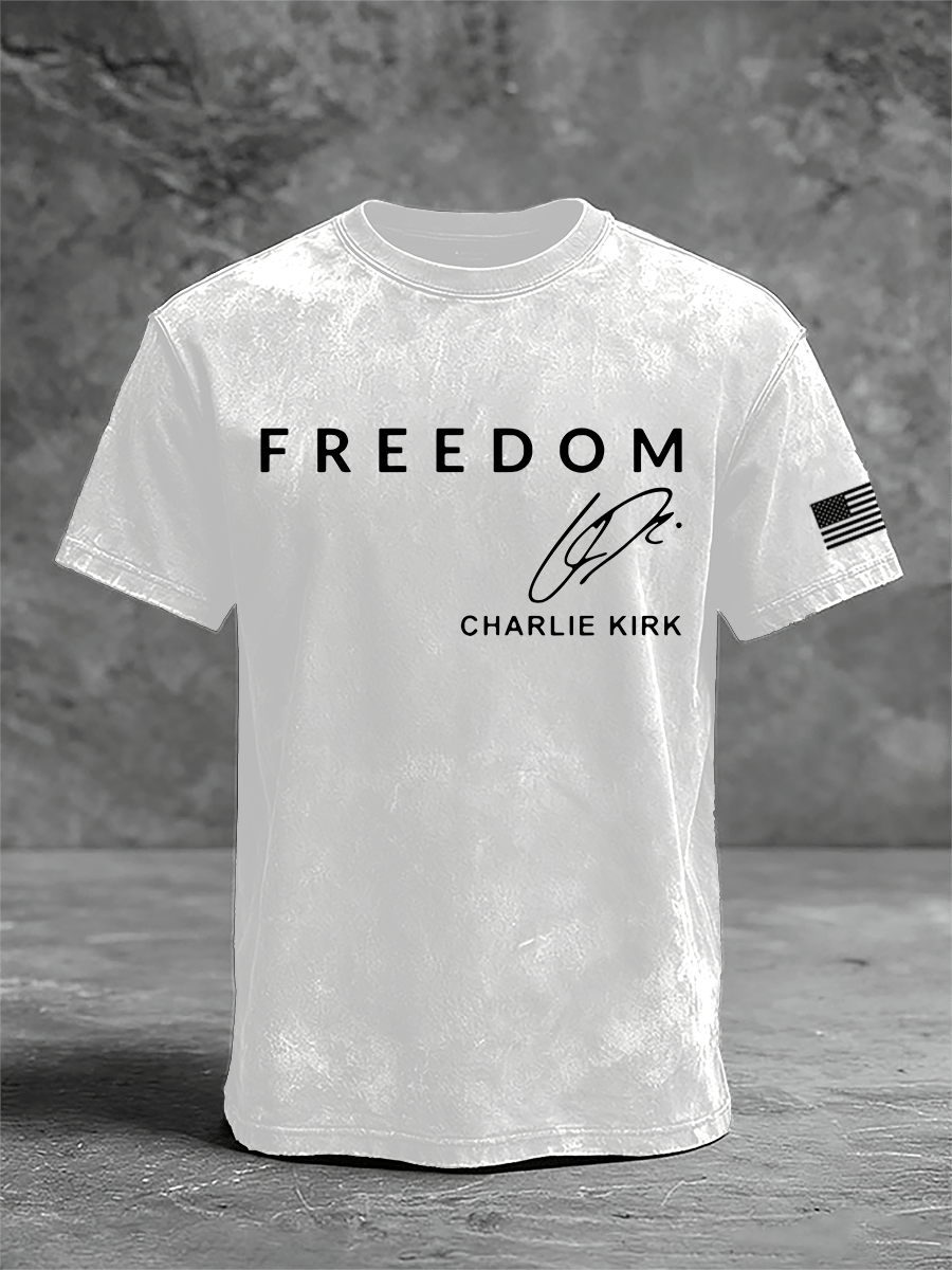 Men's Freedom Print Casual T-Shirt