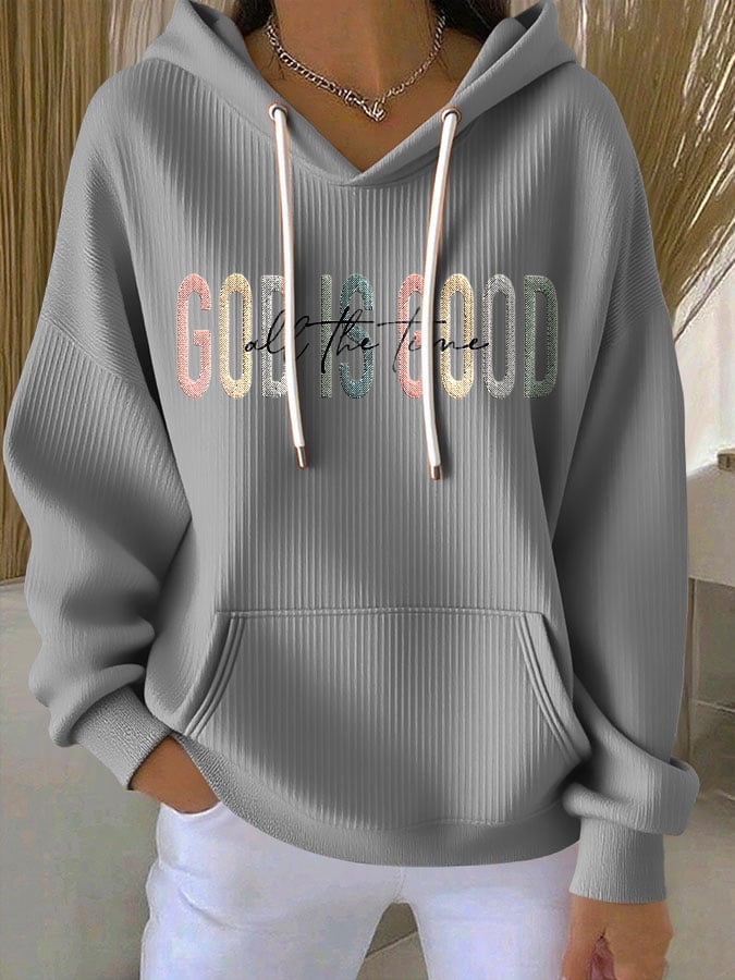 Women's Faith Print Casual Hoodie