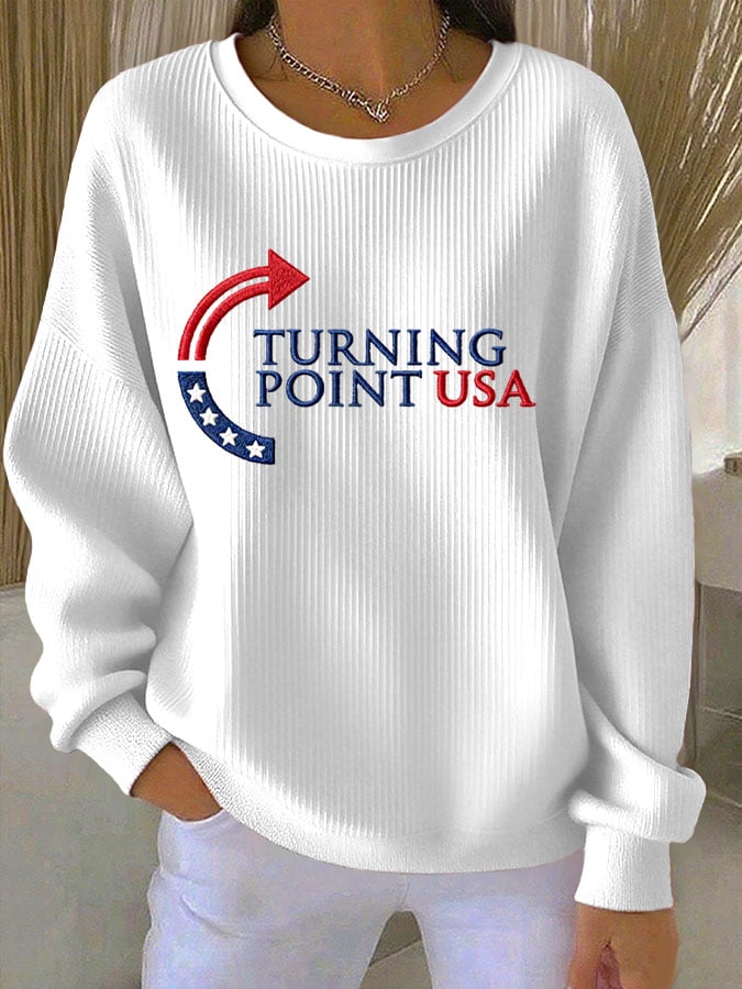 Women's Turning Point USA Print Round Neck Sweatshirt
