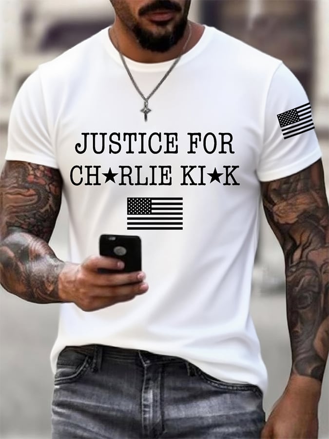 Men's  Justice For Print short-sleeved T-shirt