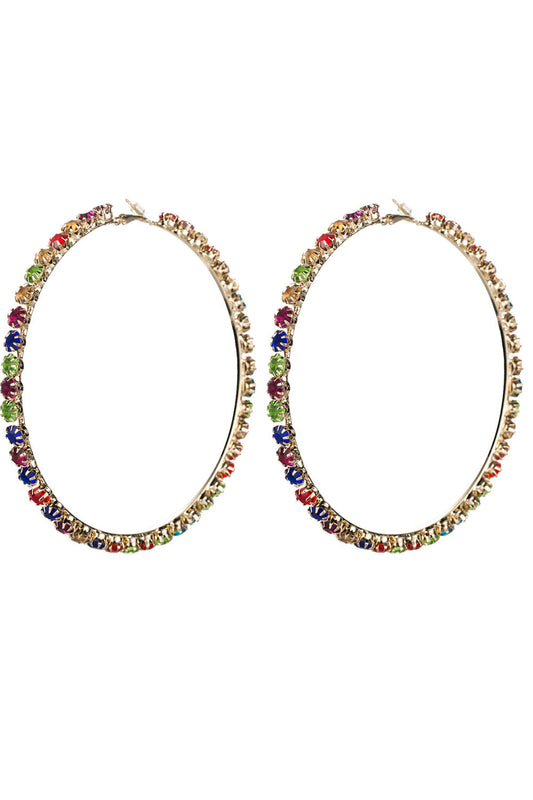 Colorful Beaded Hoop Earring