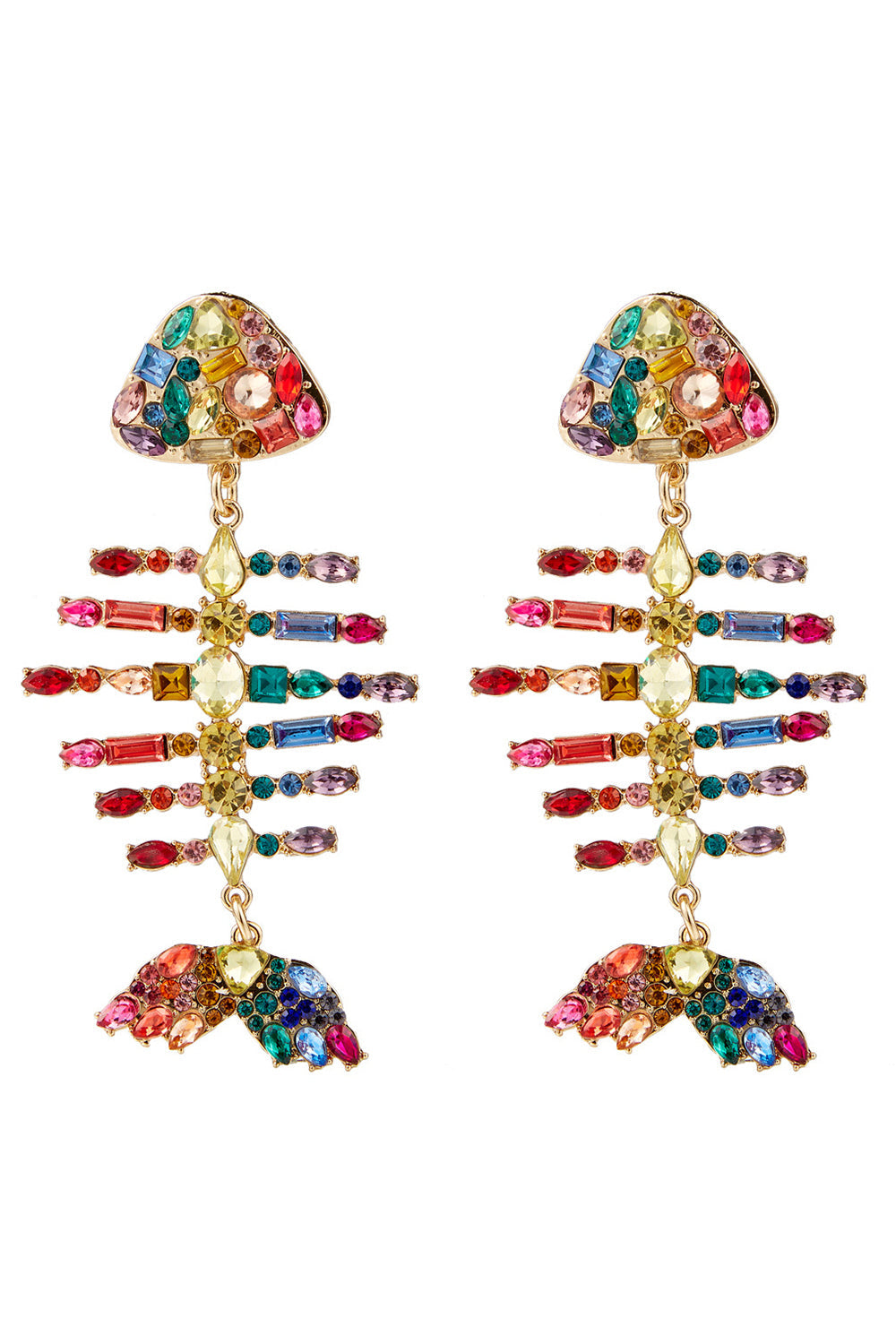 Colorful Beaded Fishbone Earrings
