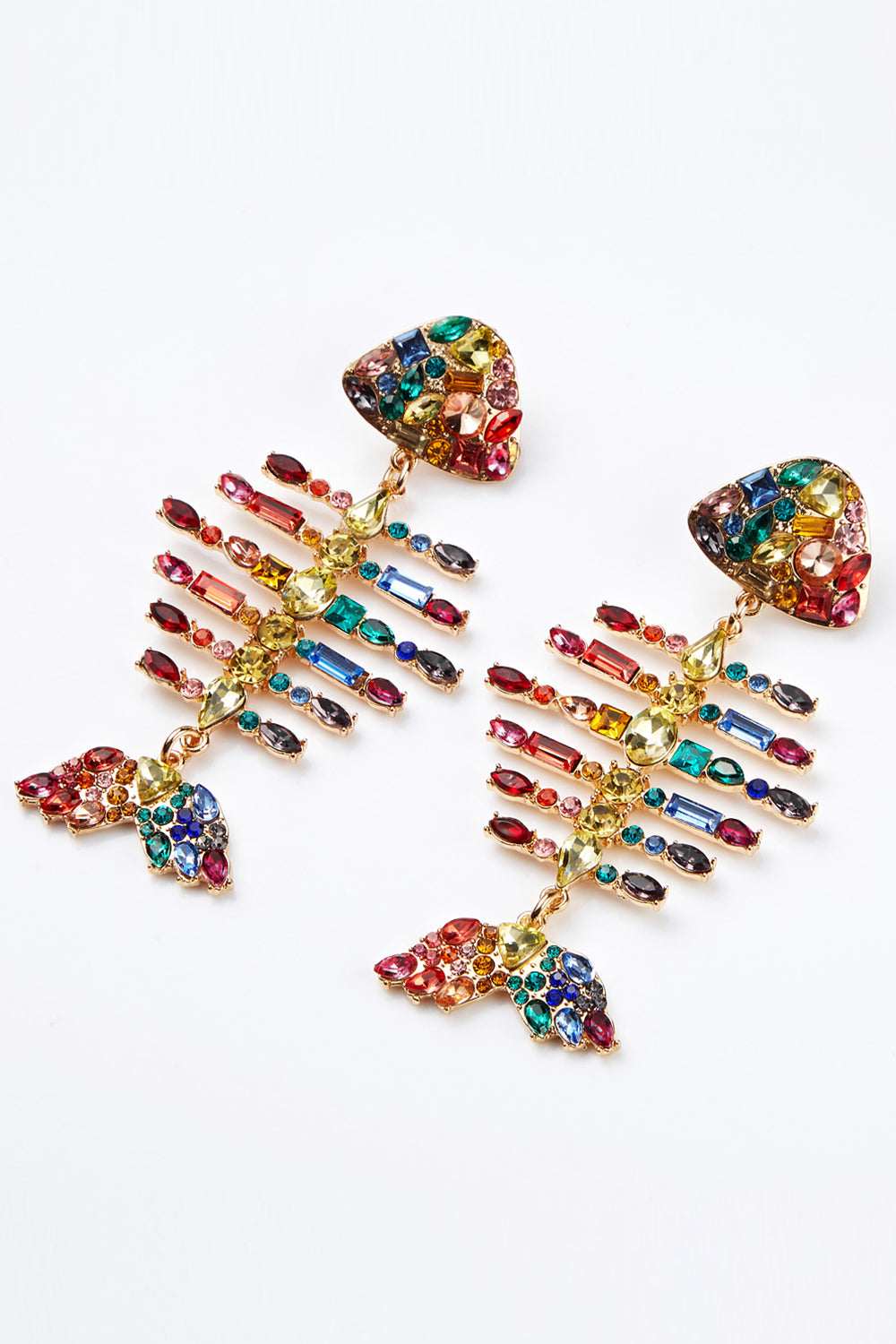 Colorful Beaded Fishbone Earrings