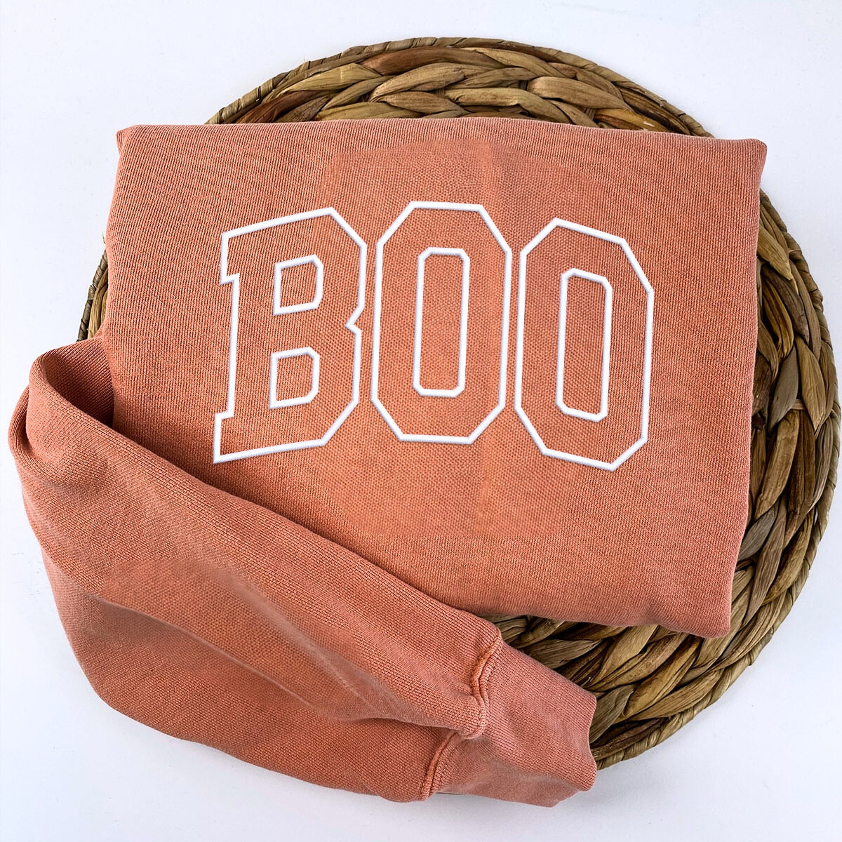 Embroidered Boo Spooky Halloween T-Shirt or Sweatshirt