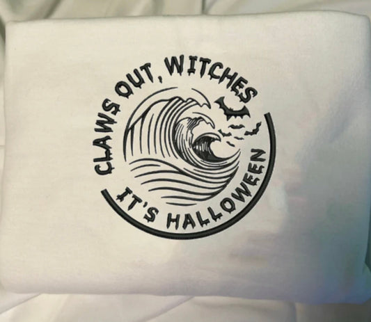 Claws Out Witches Embroidered Crewneck