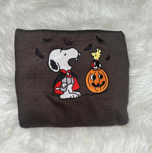 Snoopy Vampire Embroidered Sweatshirt