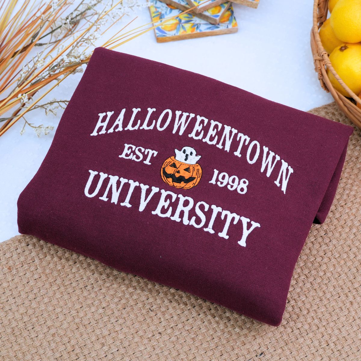Halloweentown University Fall Shirt, Sweatshirt or Hoodie, Embroidered Halloween Gift, Spooky Season