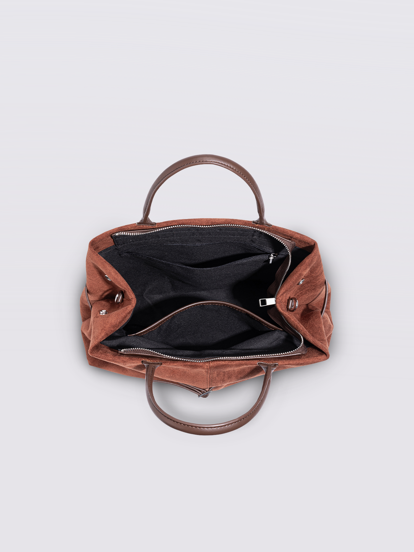 Suede Shopper with Adjustable Strap