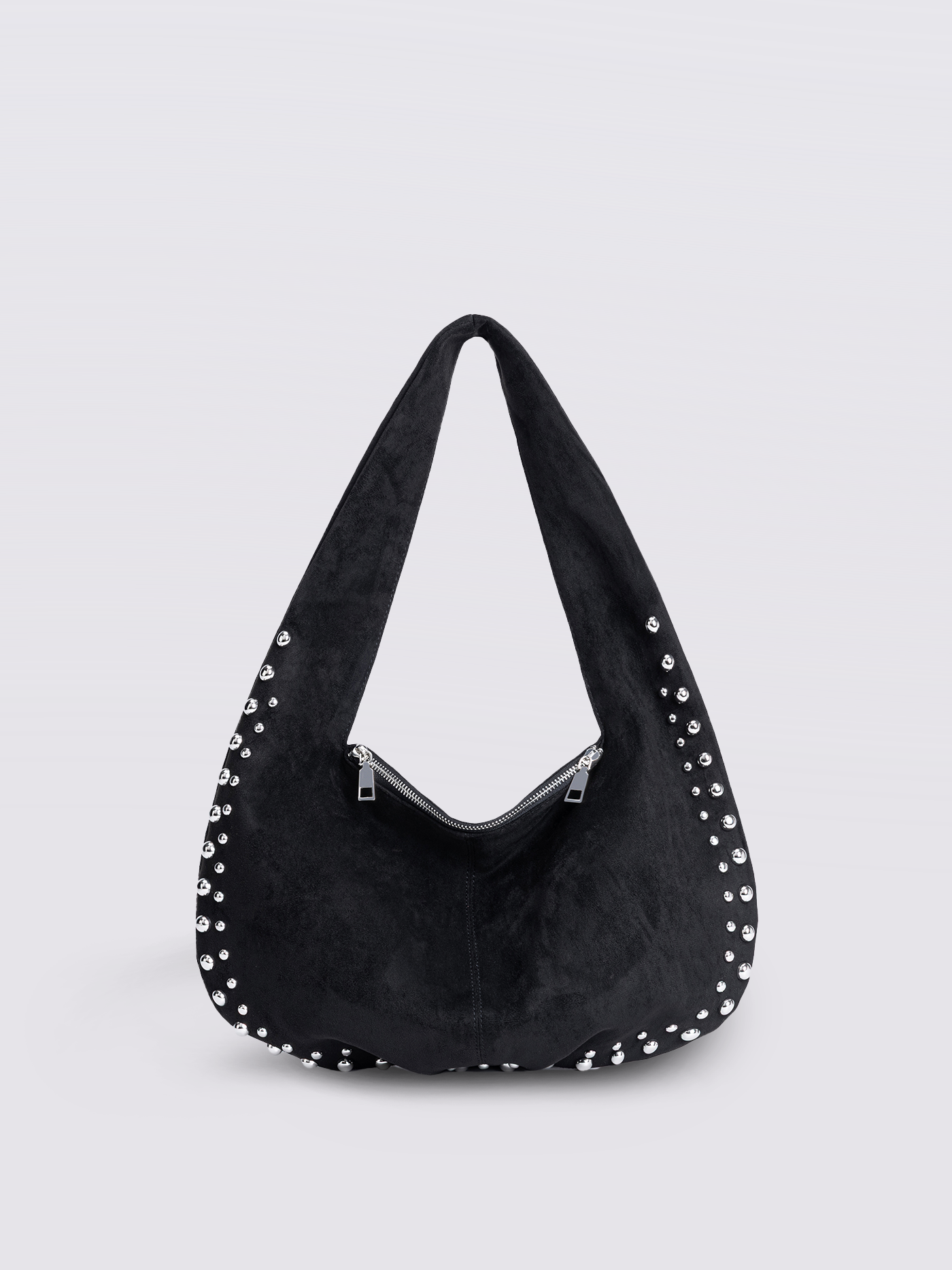 Studded Suede Shoulder Bag
