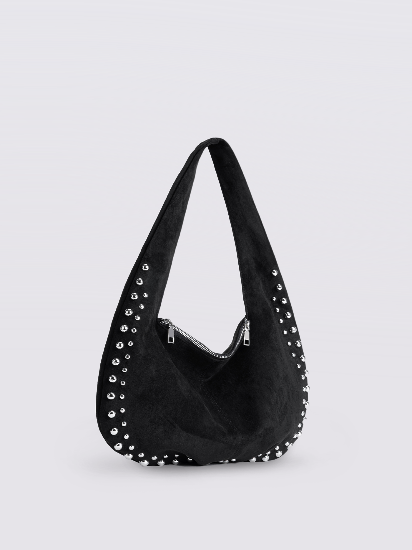 Studded Suede Shoulder Bag