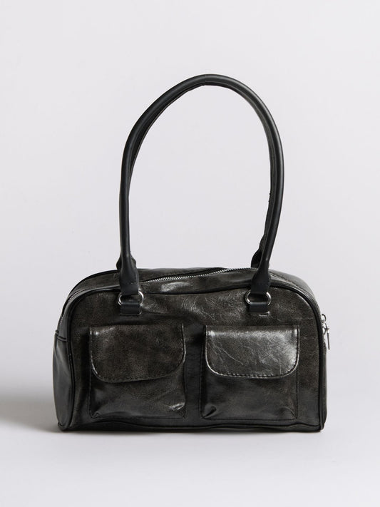 Sleek distressed leather carry