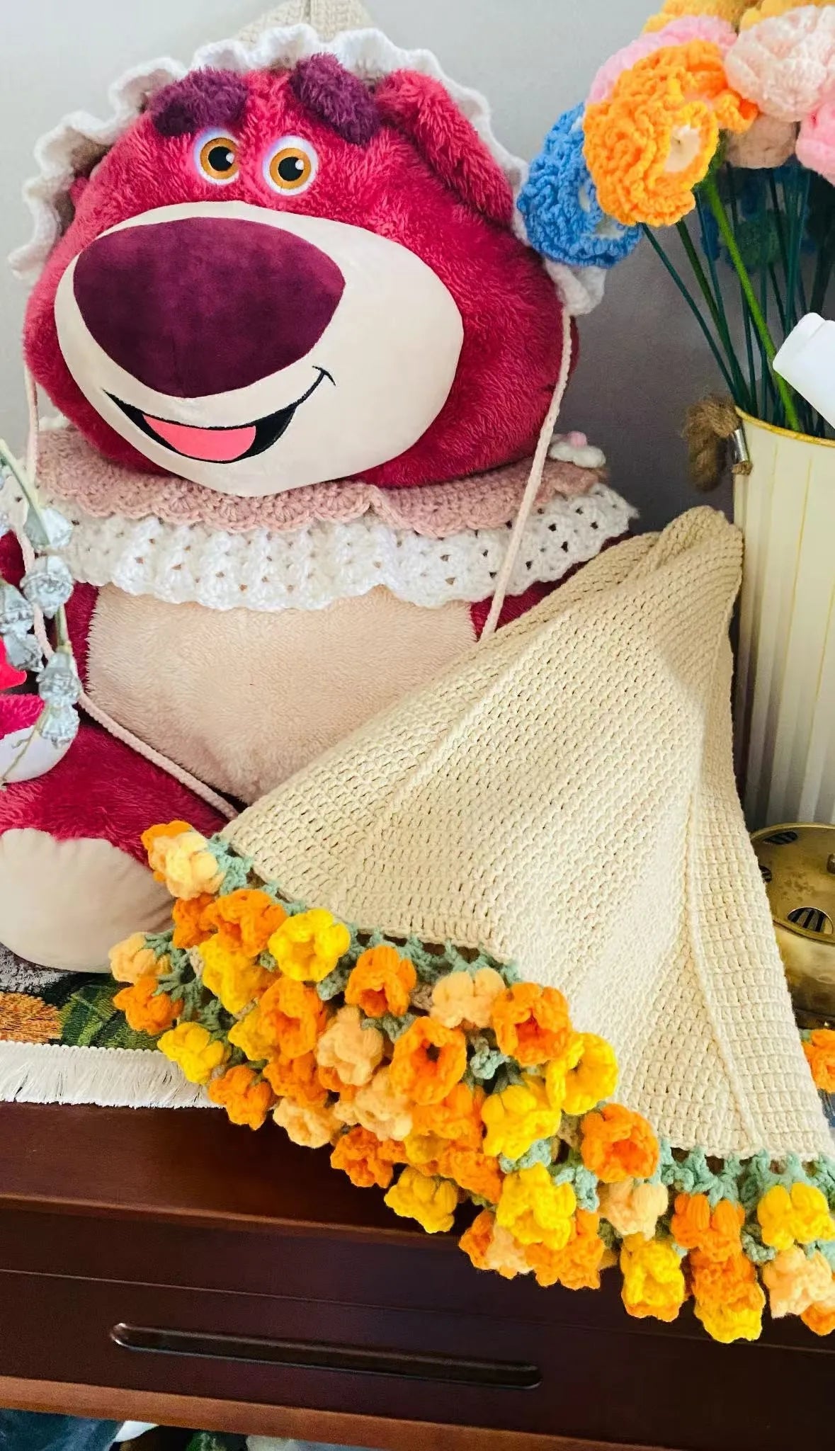 🌸DIY handmade rose blanket