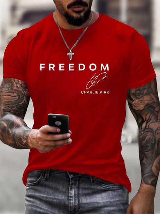 Men's Freedom Printed Casual T-Shirt