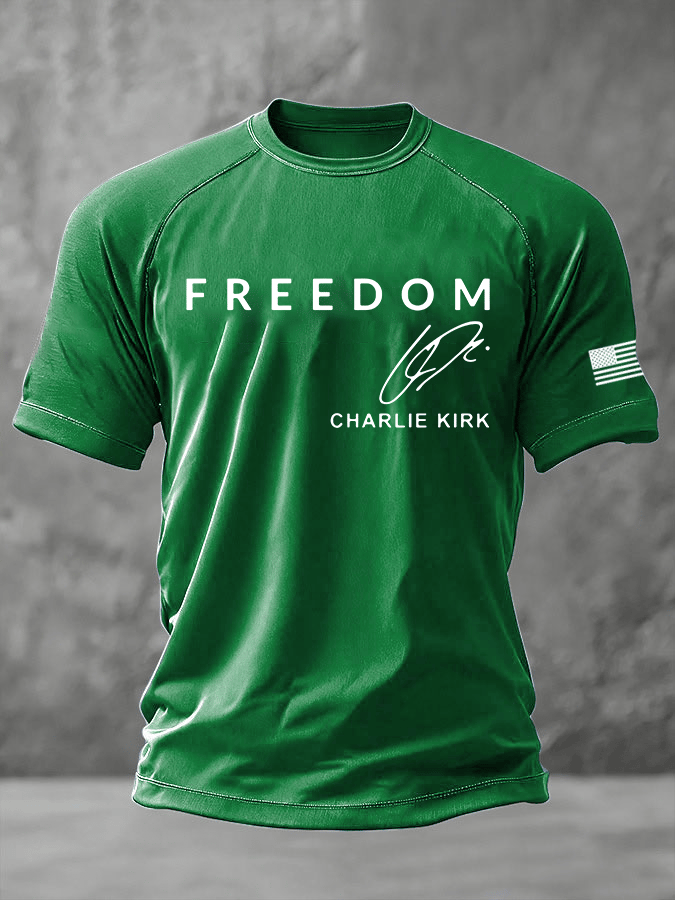 Men's Freedom Print Casual T-Shirt
