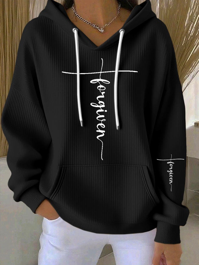 Women's Faith Print Casual Hoodie