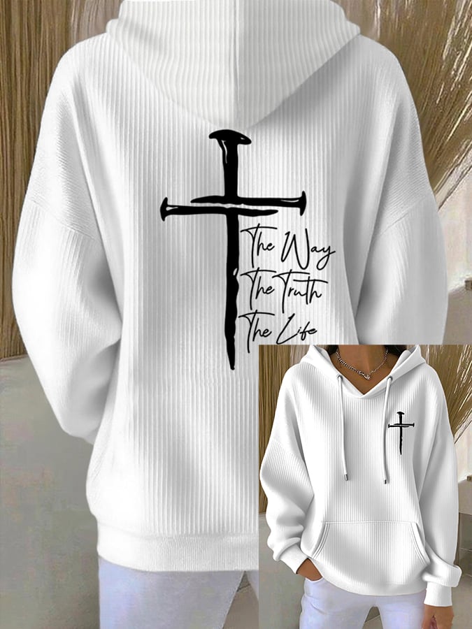 Women's The Way The Truth The Life Print Casual Hoodie