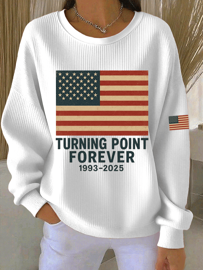 Women's Hot Spot Print Knitted Crew Neck Long Sleeve Top