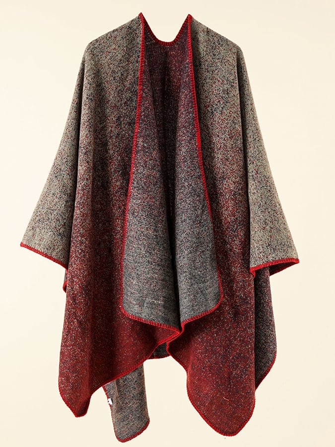 Women's Fall Winter Fashion Retro Gradient Print Faux Cashmere Shawl