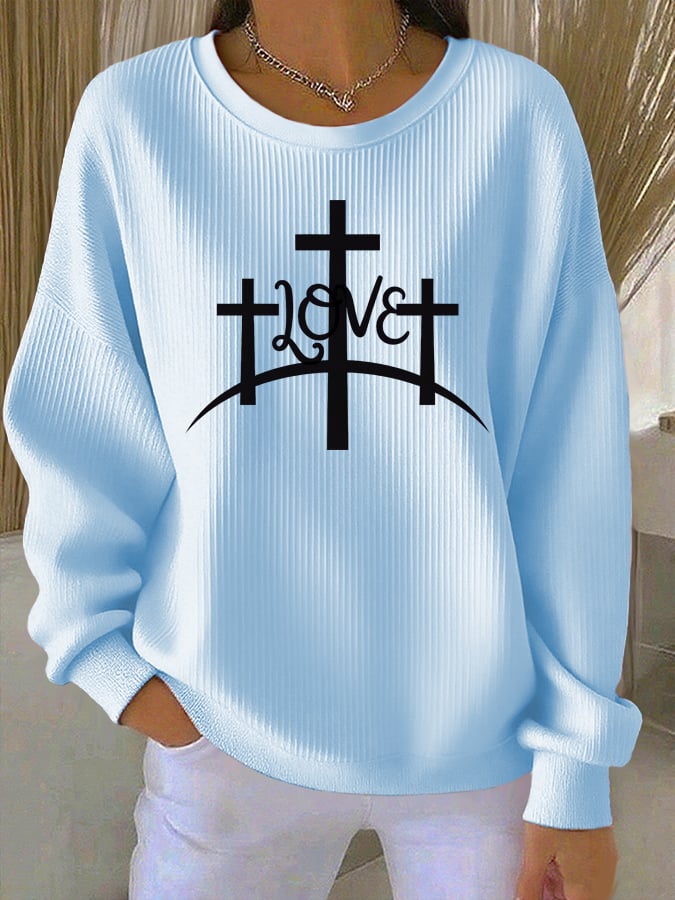 Women's Faith Cross Casual Sweatshirt