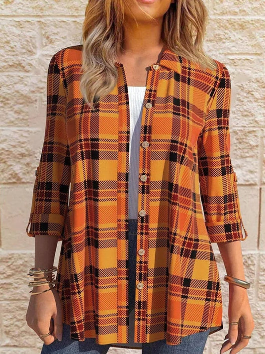 Casual Plaid Long Sleeve Shirt