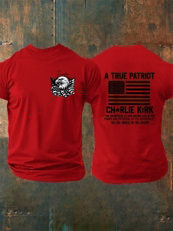 Men's A True Patriot Print short-sleeved T-shirt