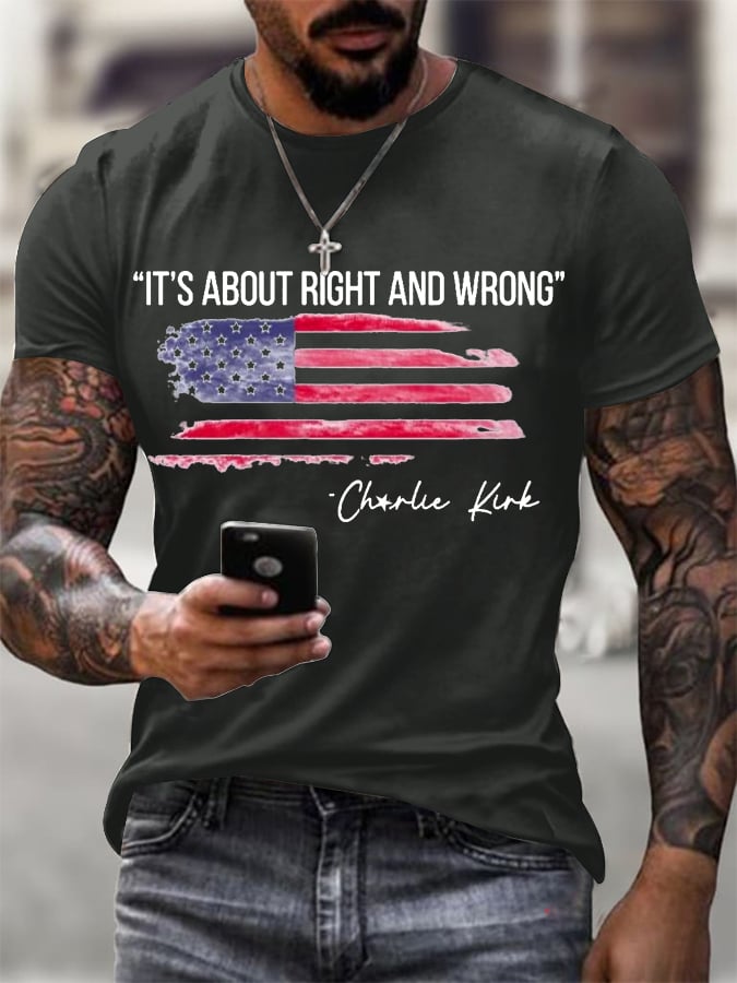 Men's It's About Right and Wrong  Printed T-Shirt