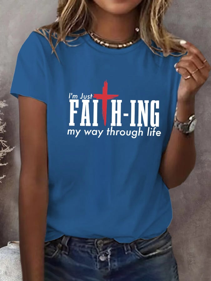 Women's Faith Printed Short-Sleeved T-Shirt