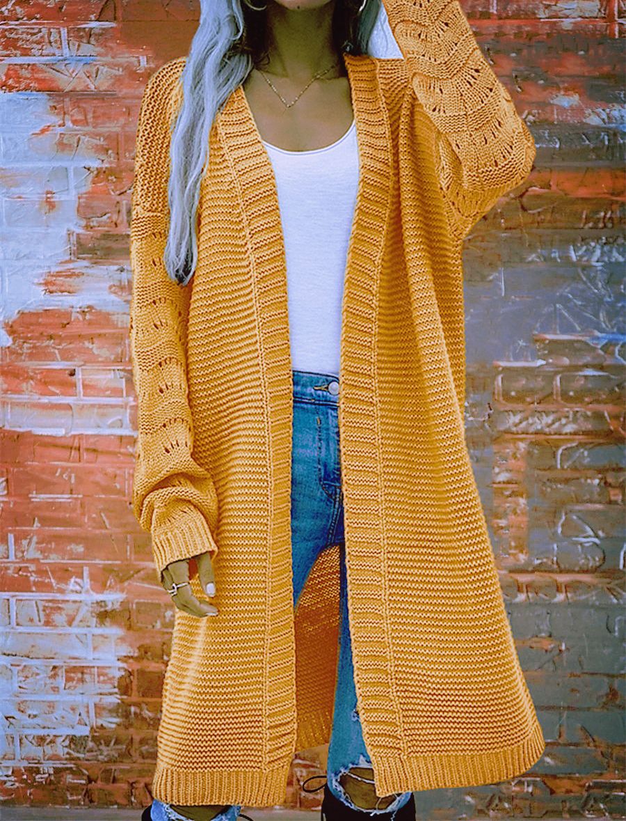 Fashion Solid Color Wool Cardigan