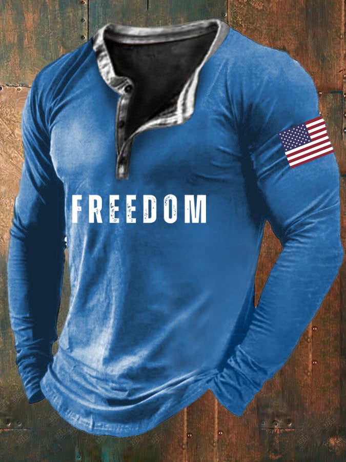 Men'S Freedom  Print Casual Top