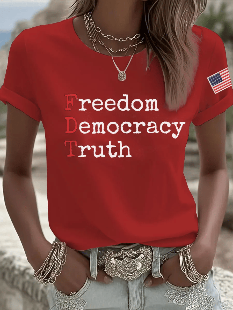 Women's Freedom Printed Short-Sleeved T-Shirt