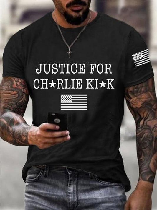 Men's  Justice For Print short-sleeved T-shirt
