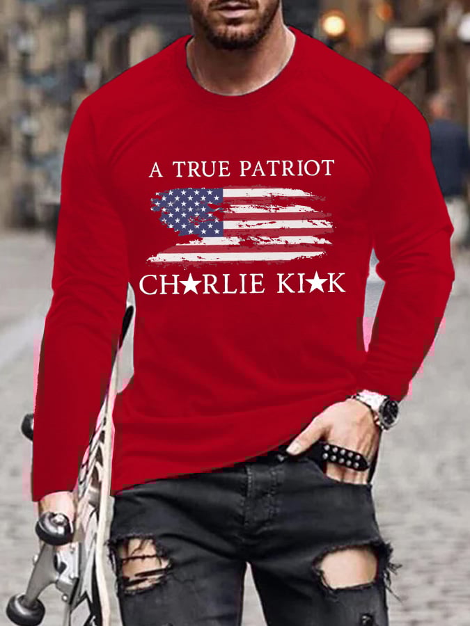 Men'S Freedom American Flag Print  T-Shirt