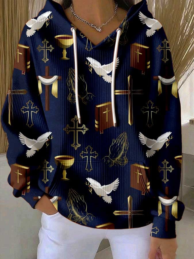 Women's Faith Print Casual Sweatshirt