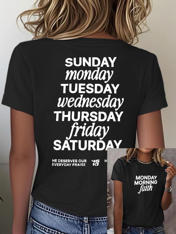 Women's Faith Printed Short-Sleeved T-Shirt