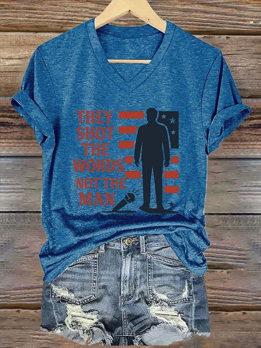 Women's Hot Spot Print V Neck T-shirt