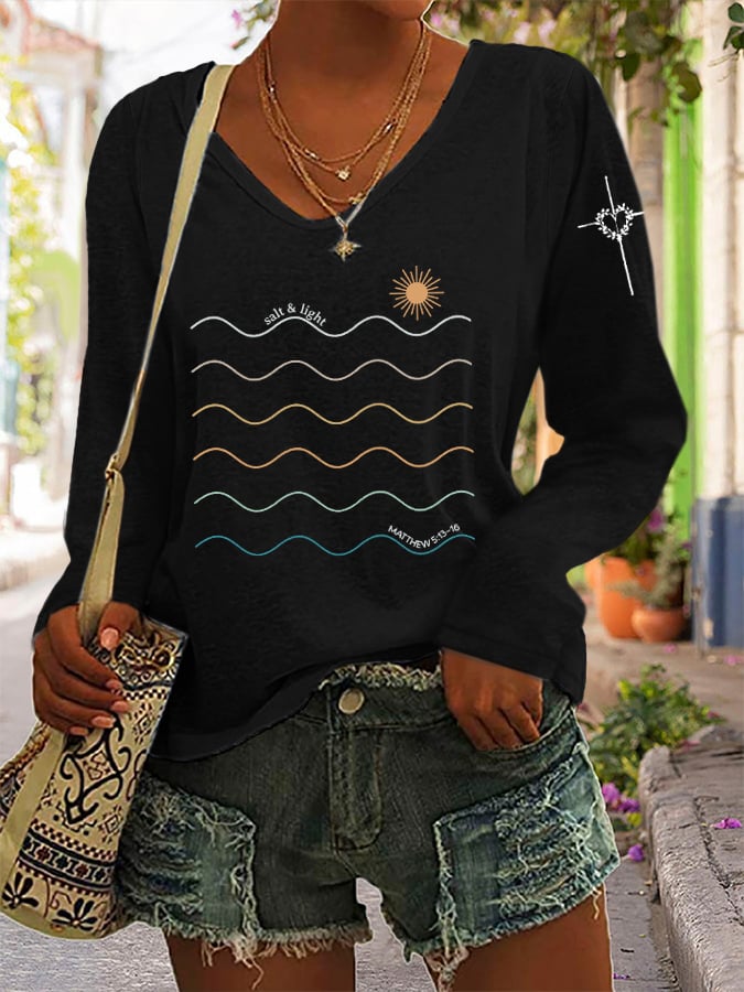 Women's Salt and Light Boho Christian Print Shirt