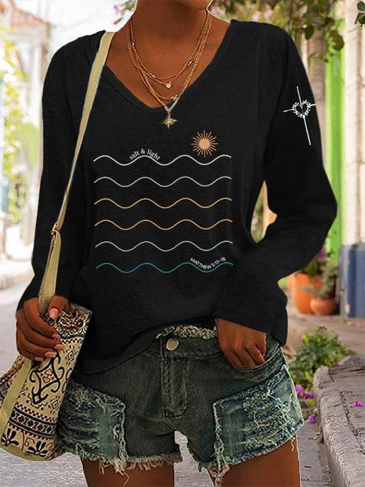 Women's Salt and Light Boho Christian Print Shirt