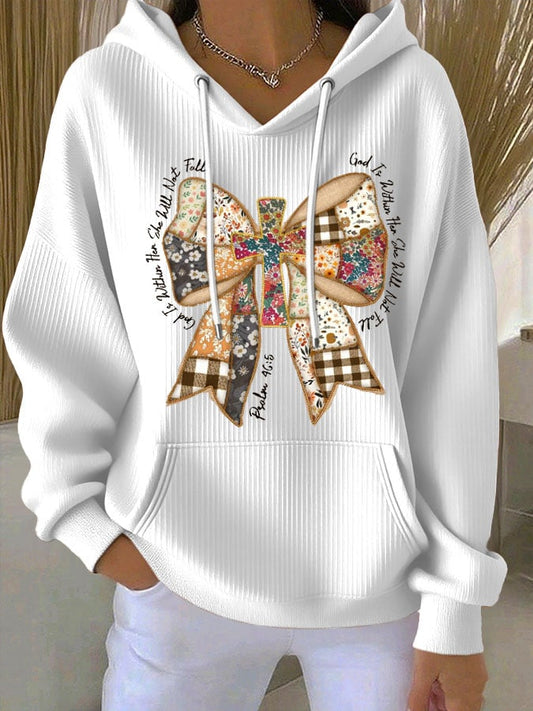 Women's Faith Print Casual Hoodie