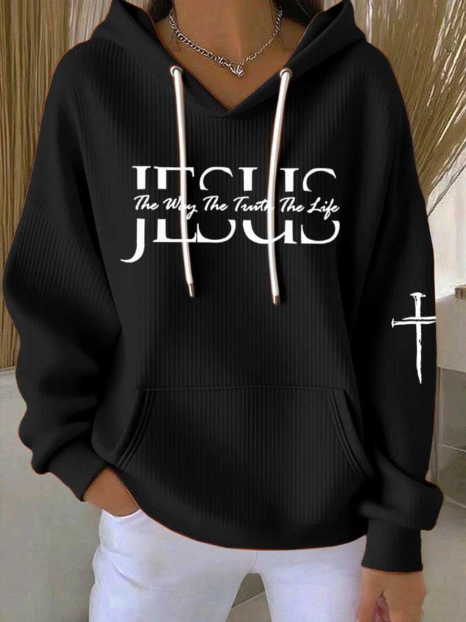 Women's Faith Print Casual Hoodie