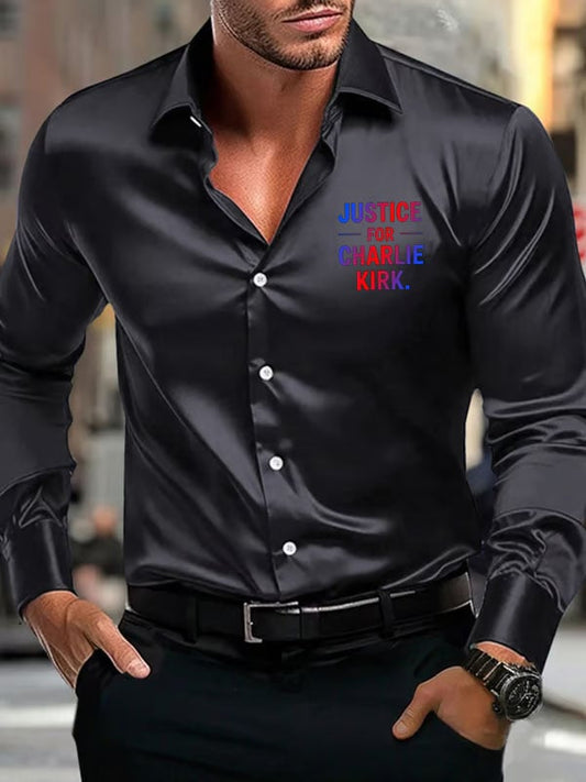 Men's Street Style Business Casual Printed Long Sleeve Shirt