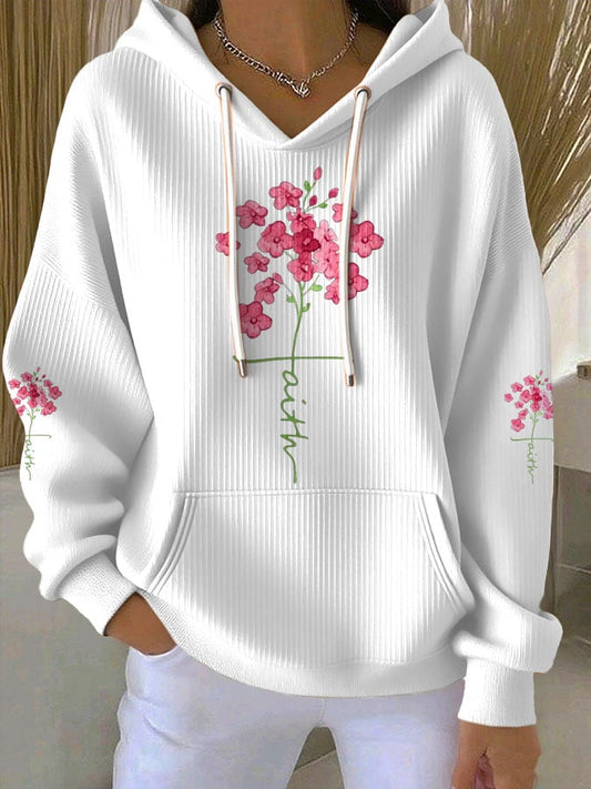 Women's Faith Print Casual Hoodie