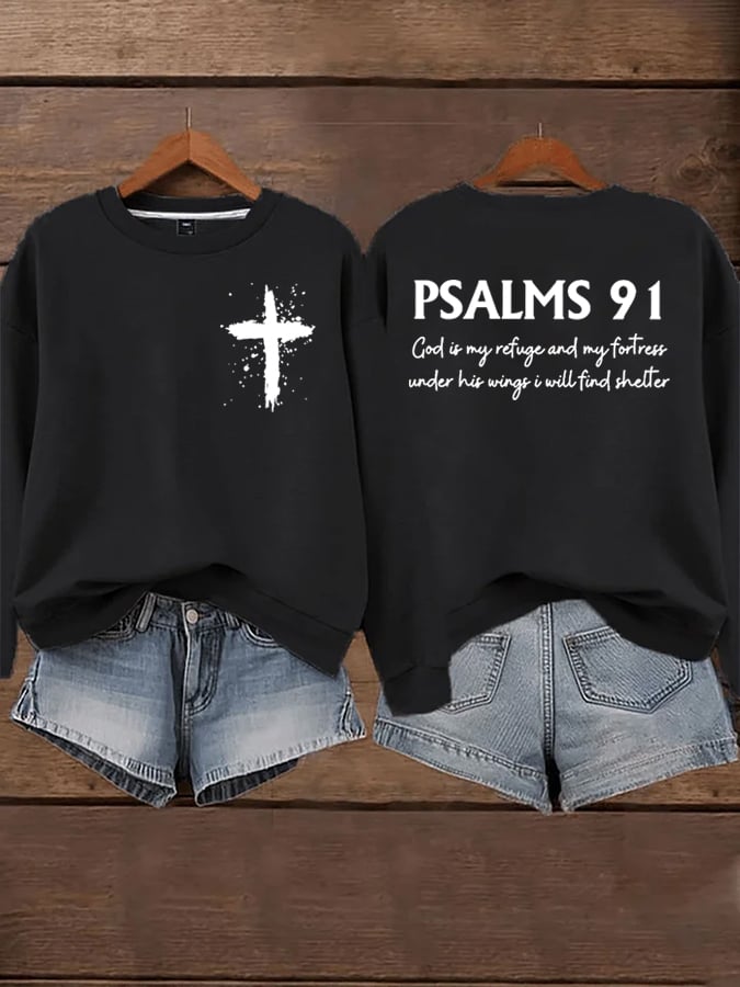 Women's God Is My Refuge And My Fortress Under His Wings I Will Find Shelter Sweatshirts