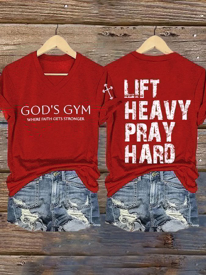 Women's Retro Gym Faith Print T-Shirt